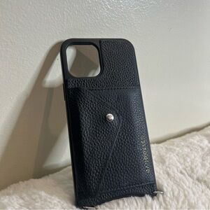 Bandolier Donna Side Slot Crossbody  iPhone 12 Pro Max in Black Silver